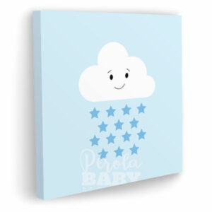 Quadro nuvem com estrelas e fundo azul 5 azul nuvem f azul Pérola Baby