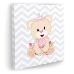 Quadro ursinha princesa 3 rosa princesa ursa Pérola Baby