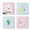 Kit 4 Quadros Lhama Encantada