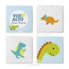 Kit 4 Quadros Dinossauro Voe Alto