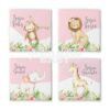 Kit 4 Quadros Safári Classic Rosa - Baby Girl