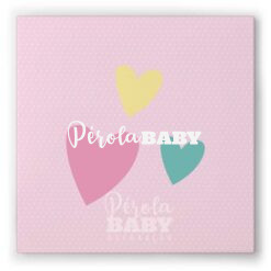 Quadro 3 Corações Rosa