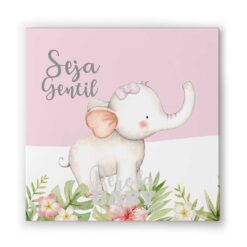 Kit 4 Quadros Safári Classic Rosa - Baby Girl