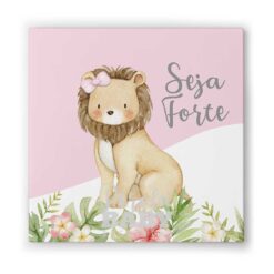 Kit 4 Quadros Safári Classic Rosa - Baby Girl