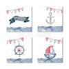 Kit 4 Quadros Baby Nautical Marinheiro