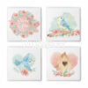 Kit 4 Quadros Love Pássaros