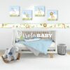 Kit 4 Quadros Safári Classic Azul