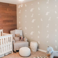 Adesivo de Parede Safári Elefante Leão Macaco Girafa