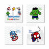 Kit Quadros Heróis Capitão Aranha Hulk Ferro Thor