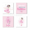 Kit 4 Quadros Baby Bailarina Sapatilha