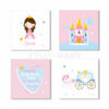 Kit 4 Quadros Princesa Quarto de Bebê Quadro Princesa