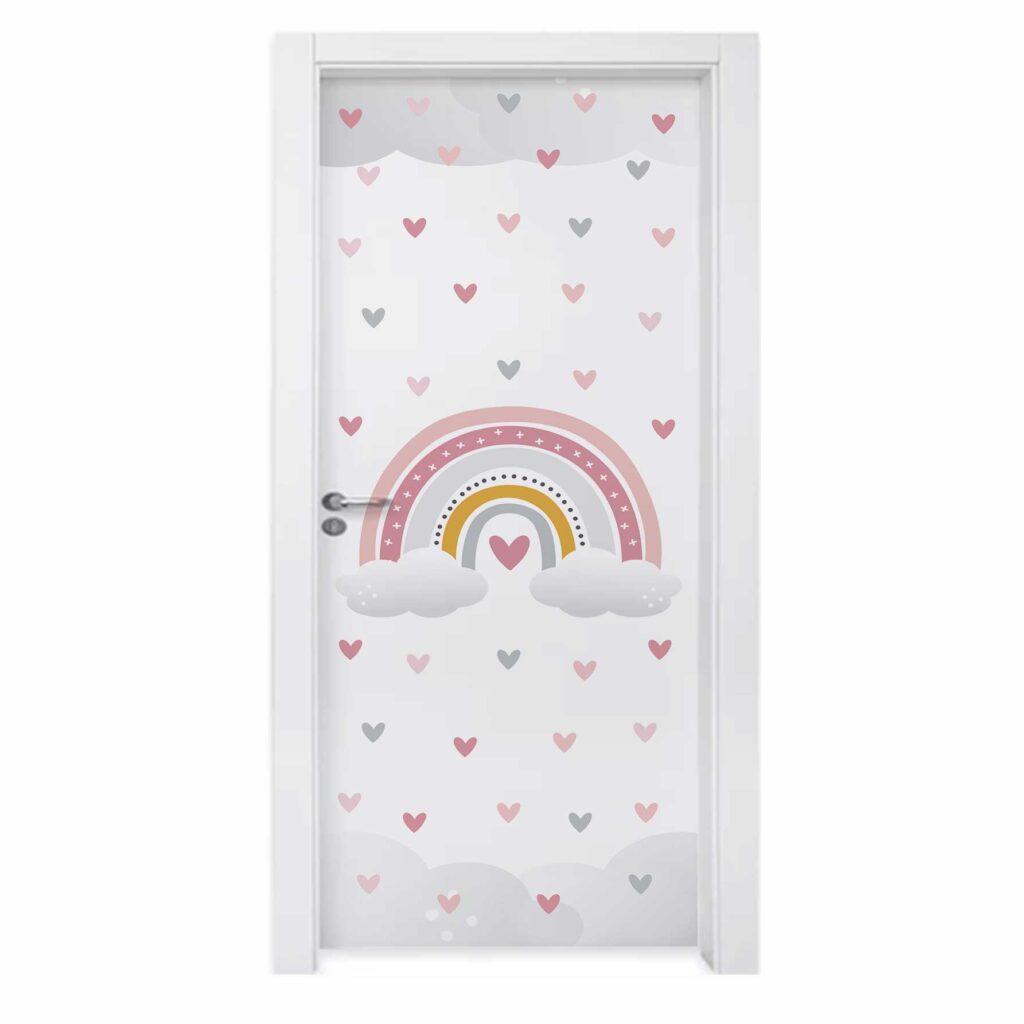 Adesivo de Porta para Quarto Arco Iris