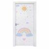 Adesivo de Porta para Quarto Arco Iris Sol