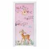 Adesivo de Porta para Quarto Jardim Galhos Bambi Rosa