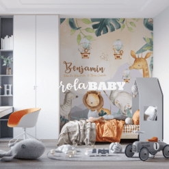 Papel de Parede Adesivo Safari Aquarela Bege