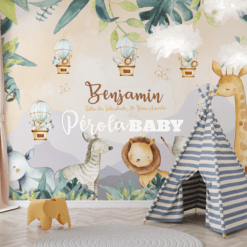 Papel de Parede Adesivo Safari Aquarela Bege