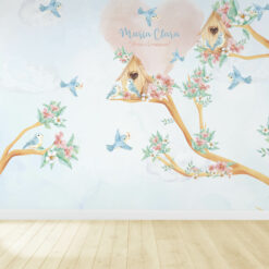 Papel de Parede Passarinho Jardim