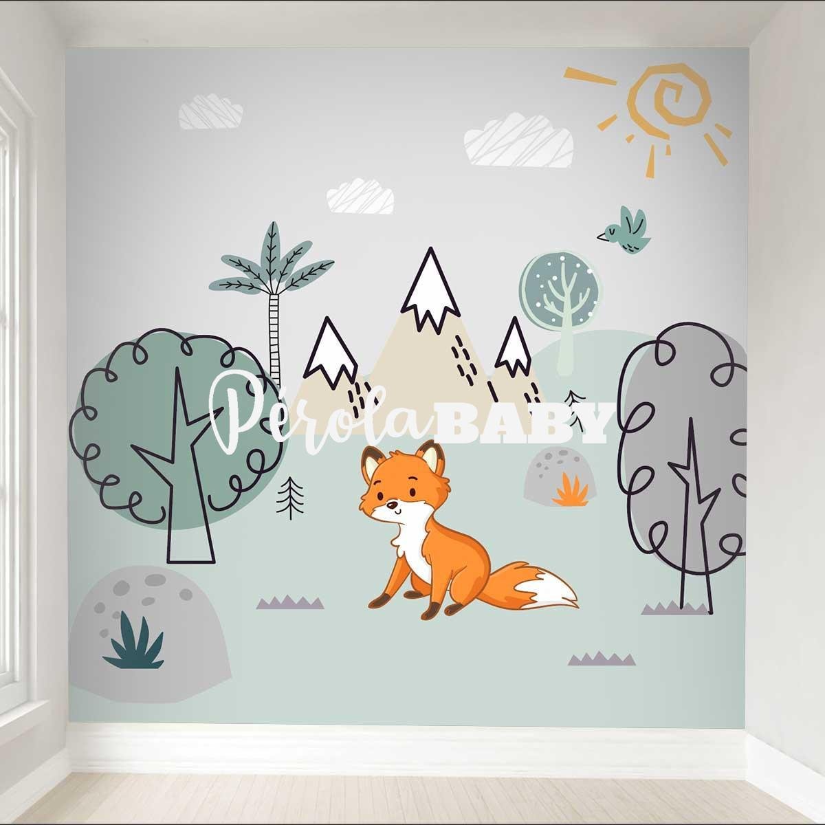 Adesivo de parede raposa decoração de parede de raposa decoração