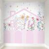 Papel de Parede Flores Casinha Cerca