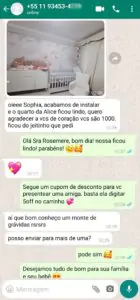 Papel de Parede Infantil Depoimento de Cliente Satisfeita
