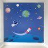 Papel de Parede Infantil Astronauta Colorido