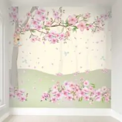 Papel de Parede Árvore Flores Jardim
