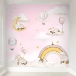 Papel de Parede Ovelha Carneirinho Rosa