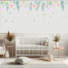 Adesivo de Parede Flores Infantil Floral Aquarela Recortados